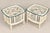 Vintage Coastal Chinese Chippendale Chinoiserie Bamboo and Wicker Side Tables Ficks Reed Style - A Pair For Sale In Naples, FL - Image 6 of 7