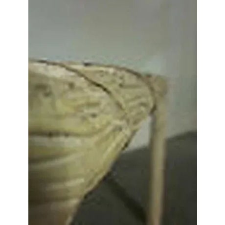 Antique White Mid-Century Modern Carved Tree-Formed End Table w/ Glasstop For Sale - Image 8 of 13