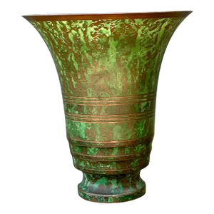 Vintage Carl Sorenson Art Deco Trumpet Bronze Vase