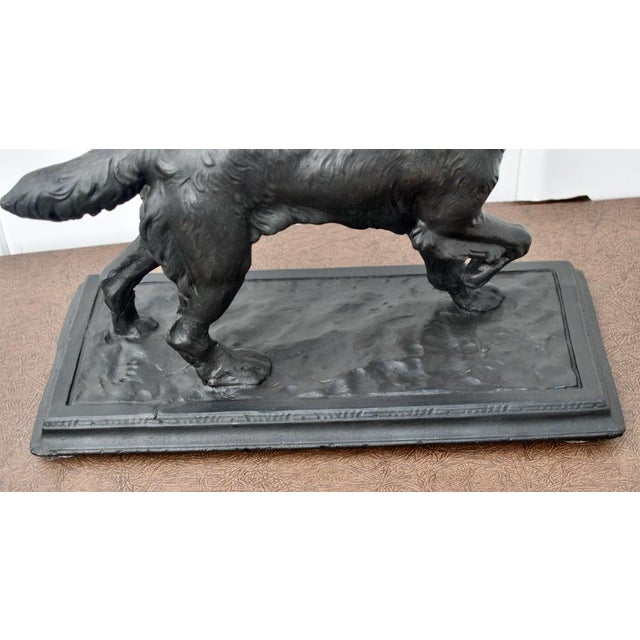Antique Large Size Spelter Pointer/Setter Dog Figure on Base in a Bronzed Finish For Sale In Philadelphia - Image 6 of 12
