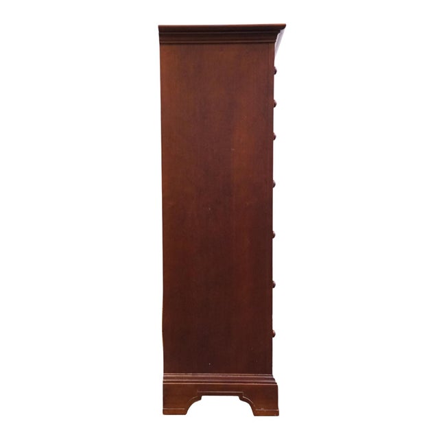 Stanley Furniture Solid Cherry Early American Traditional 54" 18-Drawer Master Chest / Triple "Chesser" 589-13-13 For Sale - Image 13 of 14