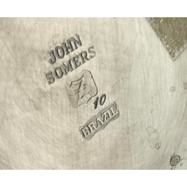 Vintage John Somers Brazil Pewter Hot Water Milk Tea Pot - Polished For Sale - Image 11 of 12