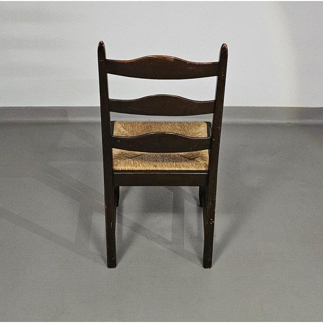 Rustic Farmhouse Ladderback Dining Chairs in Oak with Rush Seats, Set of 2 For Sale - Image 18 of 18