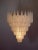 Pair of huge Italian vintage Murano chandeliers made up of 74 glass petals (transparent crystal, smooth outside, with...
