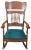 Victorian Antique Late Victorian Oak Pressback Upholstered Rocking Chair Rocker Cameo For Sale - Image 3 of 13