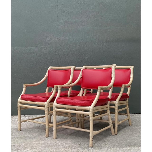 Vintage McGuire Rattan Dining Chairs - Set of 4 For Sale In West Palm - Image 6 of 12