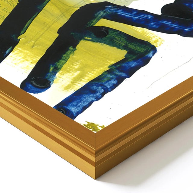 DESCRIPTION: Abstract Portrait in Blue by Virginia Chamlee in Gold Frame, XS Art Print SPECIFICATIONS: Type: Giclée Art...