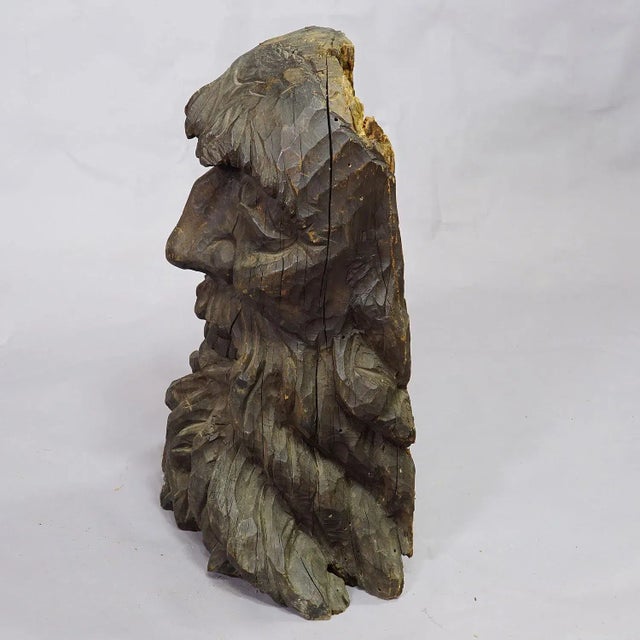 Rustic European Wooden Carved Black Forest Garden Fountain Water Spout 19th Century For Sale - Image 3 of 6