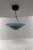 Gabi Pendant lamp, Murano Hand Blown Blue Glass. Mounting: gray lacquer metal and black canopy. Dimensions: diameter 14.5"...