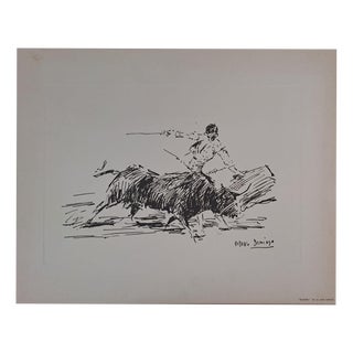 Roberto Domingo y Fallola, Armillita, in a natural pass, Engraving For Sale