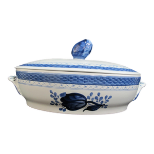Mid 20th Century Royal Copenhagen 921 Aluminia Faience Tranquebar Blue 11 1/2" Tureen With Lid