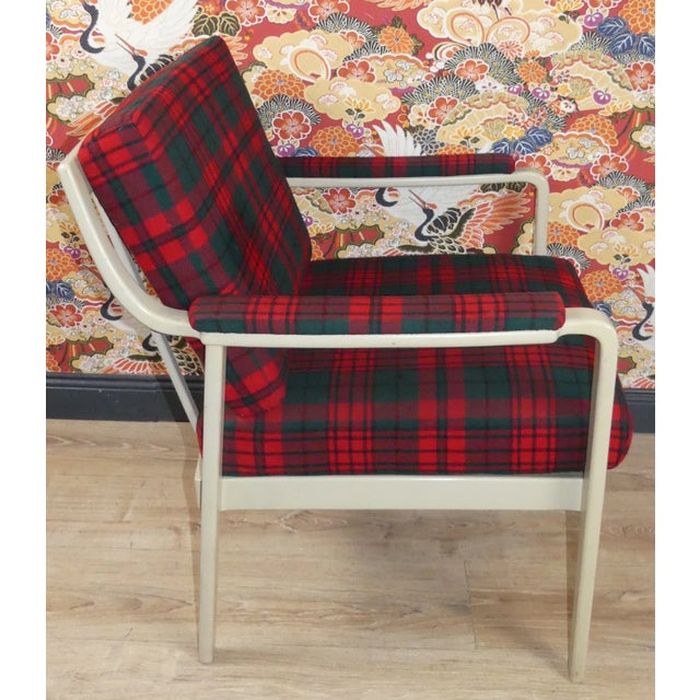 Red & Green Checkered Easy Chair, 1960s For Sale - Image 6 of 11