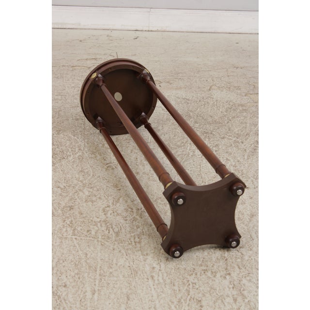 Mahogany Round Plant Lamp Stand by Baker For Sale - Image 11 of 13