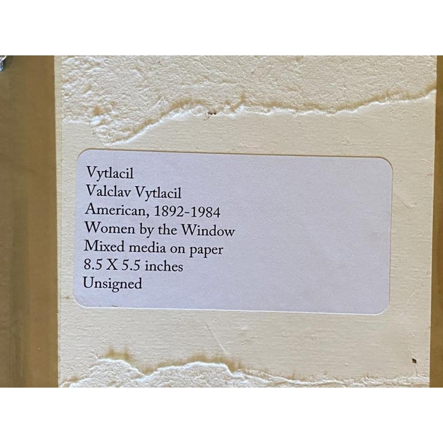 Modern Vaclav Vytlacil 1940's Women by Window Painting For Sale - Image 3 of 3