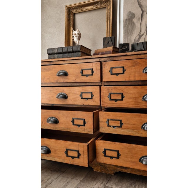 Brown Antique English Pine Shop Chest of Drawers, UK, 1890s For Sale - Image 8 of 16