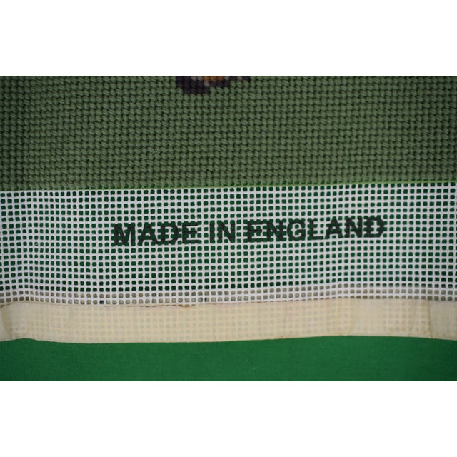 Hand Needlepoint 2012 Gold Fox/ Hunter Green Panel For Sale - Image 4 of 7