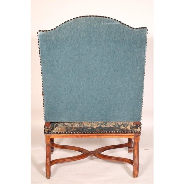 18th Century French Regence Walnut Armchair With Tapestry Upholstery For Sale - Image 5 of 15