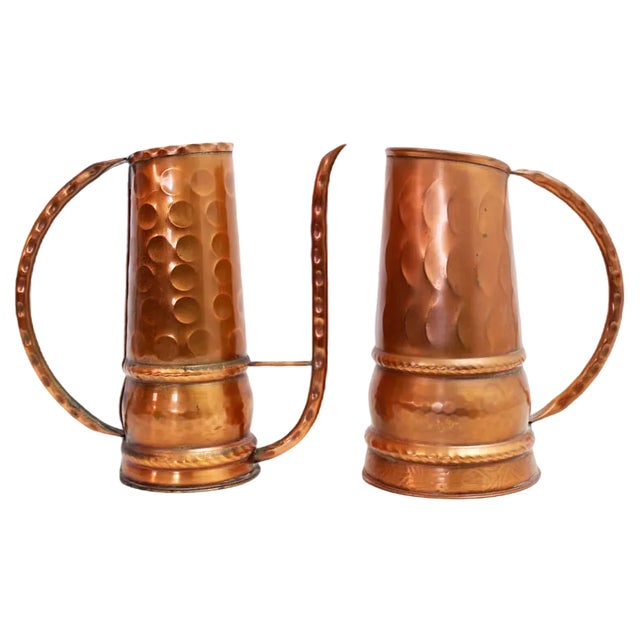 Copper Watering Can and Jug, 1960s, Set of 2 For Sale
