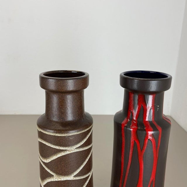 Ceramic Fat Lava Pottery Vases from Scheurich, Germany, 1970s, Set of 2 For Sale - Image 7 of 18