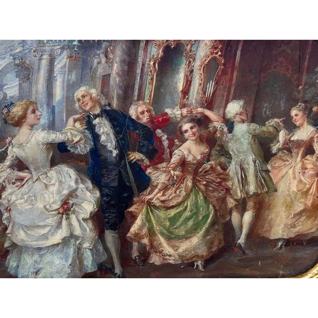 1960s 1960s Italian Rococo Gold Beech Textile Wall Art Panel For Sale - Image 5 of 12