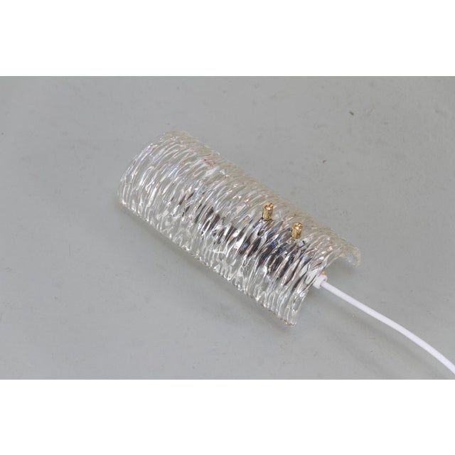 Mid-Century Modern Swedish Glass and Brass Sconce by Carl Fagerlund for Orrefors, 1960s For Sale - Image 11 of 17