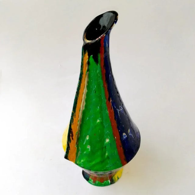 Italian Enamel and Terracotta Vase by Galatina Garrisi, 1950s For Sale - Image 3 of 8