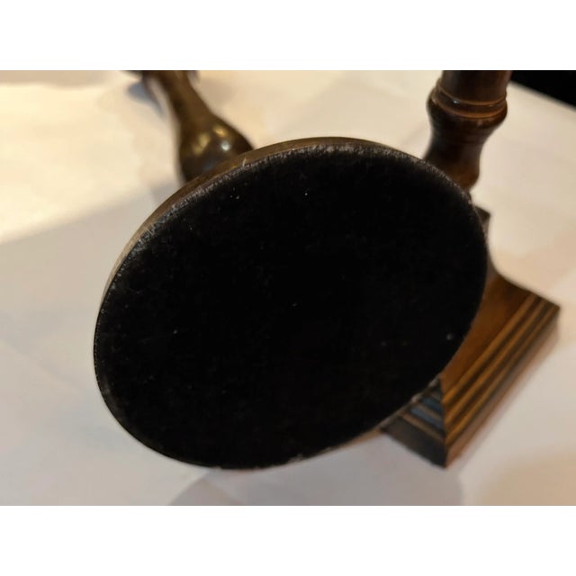 Mid-Century Modern 1980s Pair of Vintage Heavy Weight Metal Candle Stick Candle Holders For Sale - Image 3 of 6
