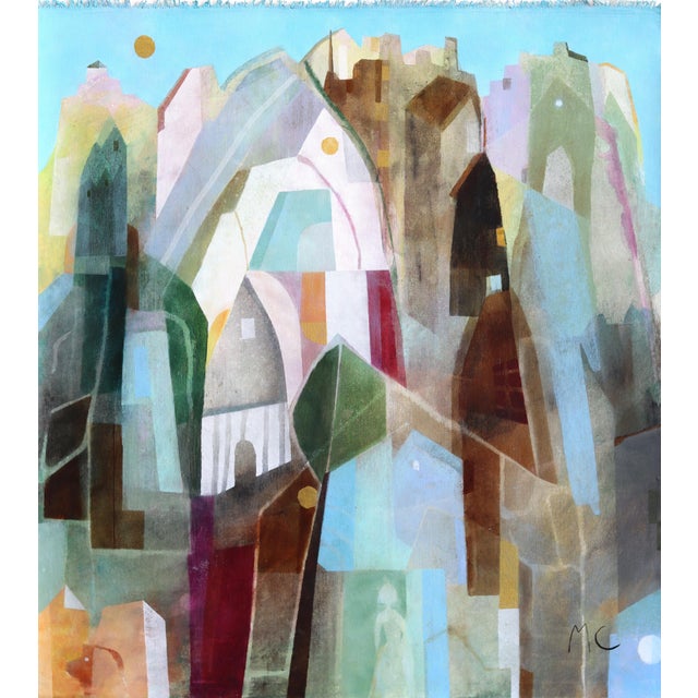 The Girl in Central Park - Original Contemporary Architectural Cityscape Acrylic Painting on Canvas by Maria C Bernhardsson For Sale - Image 4 of 8