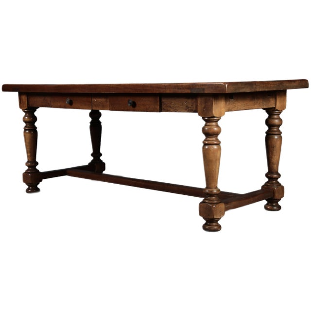 1910s Antique Large Walnut Table, 1910s For Sale - Image 5 of 18