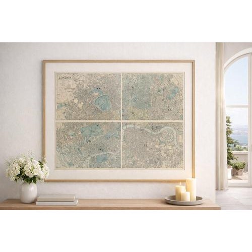 Antique London Atlas Maps, 1885, Set of 4 For Sale - Image 3 of 9