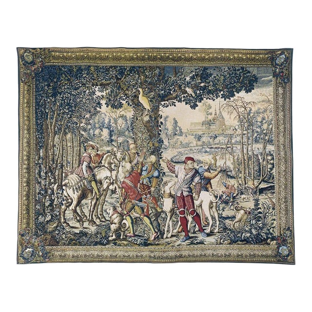 Chasse De Maximilien 'L'Affut' Silkscreen Tapestry - 180 X 230 Cm (5'11" X 7'7") - Requires Rod Size 6 For Sale