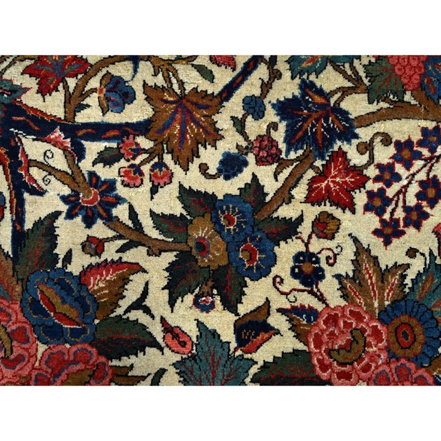 1960 10'3"x13'5" Lemon Icing White Antique Persian Kashan Kork Wool Pile Oriental Rug For Sale - Image 12 of 12