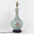 Chinese Vintage Chinese Famille Rose Lime Green Porcelain Vase Lamp With Lotus and Peony Scrollwork For Sale - Image 3 of 16