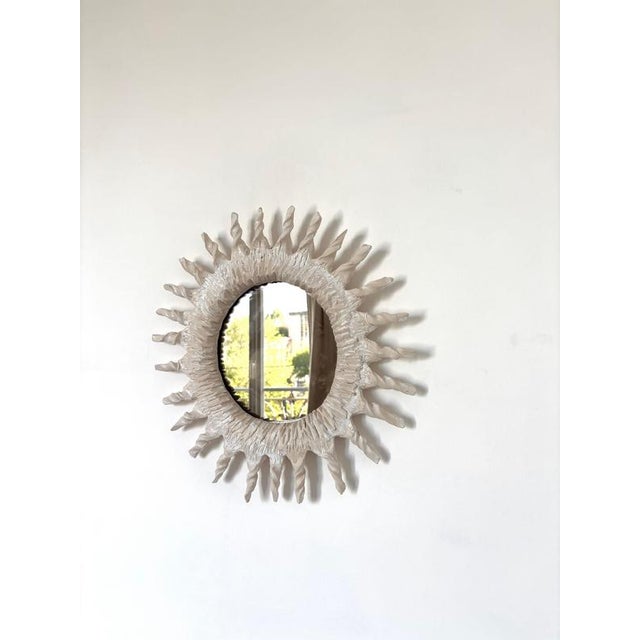 Sole Handmade Ceramic Mirror II by Renzo Maar For Sale - Image 4 of 11