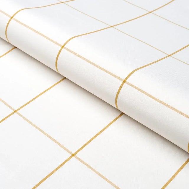 Schumacher Schumacher x Veere Grenney Woodman Check Fabric In Straw For Sale - Image 4 of 6