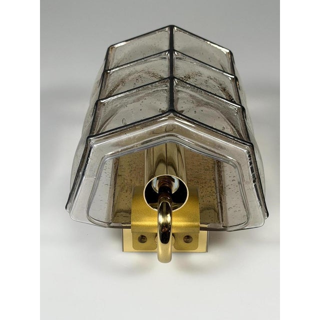 German Glass and Metal Wall Lamp from Glashütte Limburg, 1960s-1970s For Sale - Image 4 of 18