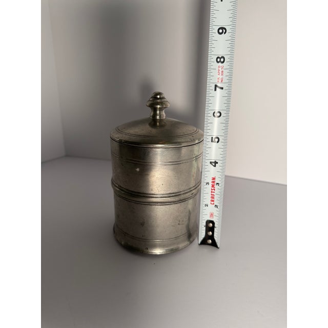 Metal Vintage Pewter Lidded Jar With Finial by Chambers Made in Italy For Sale - Image 7 of 8