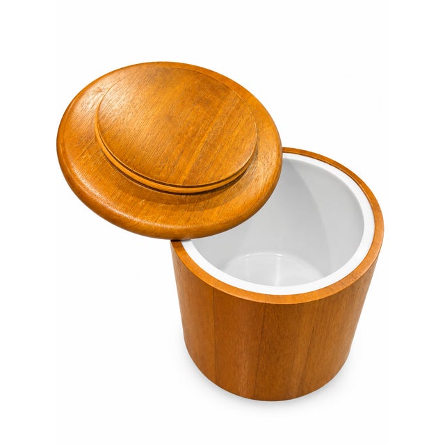Wood Vintage Scandinavian Style Turned Wood Canister Set – Set of 3 Danish Modern Kitchen Containers For Sale - Image 7 of 8