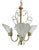 Vintage Brass and Silver Three-Light Shell Chandelier, 1984 For Sale