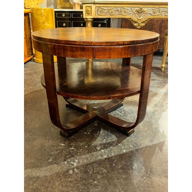 French Art Deco Black Walnut Side Table For Sale - Image 4 of 5