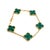 Modern Vca 18k Yellow Gold Malachite Alhambra Bracelet For Sale - Image 3 of 9