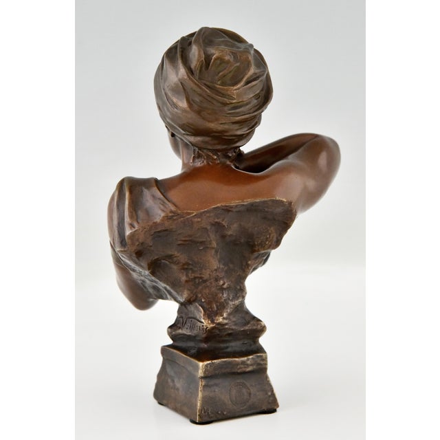 Brown Emmanuel Villanis, Rebecca Bust, 1900, Bronze For Sale - Image 8 of 11
