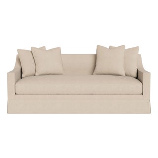 Bunny Williams Home 81 Inch Grant Sofa in Sand Performance Linen For Sale
