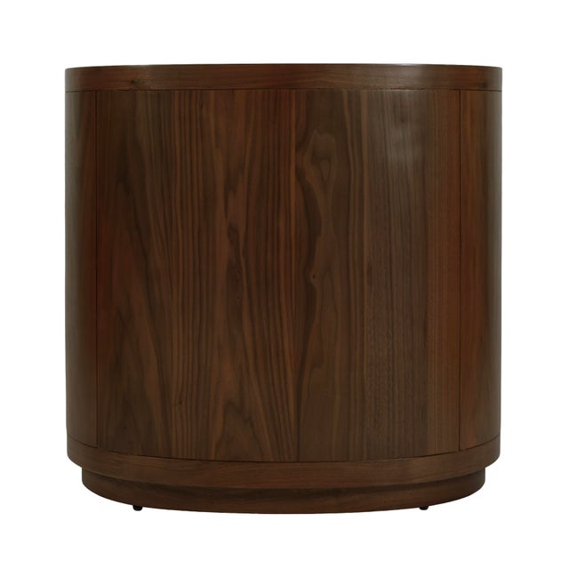 Nora 28 in. W Oval Wood 4 Drawer Nightstand, Natural Walnut For Sale - Image 11 of 11