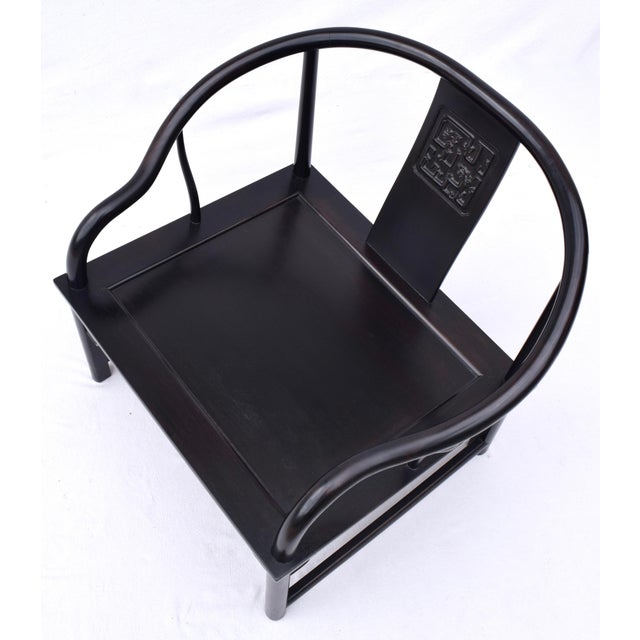 Solid Ebony Chinoiserie Accent Lounge Chairs For Sale - Image 11 of 11