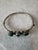 American Sterling Silver and Malachite Handed Bangle Bracelet With Clasp For Sale - Image 3 of 5