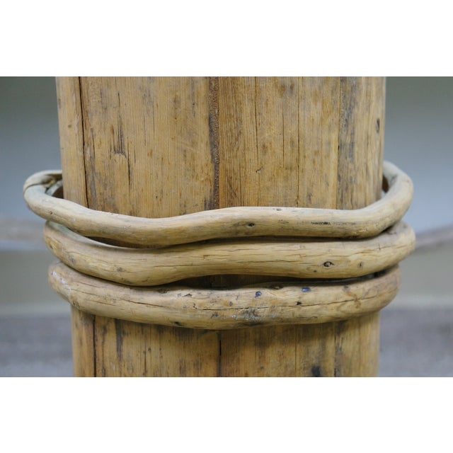 Antique Tibetan Wood Yak Butter Churn Bucket 29" For Sale - Image 6 of 11