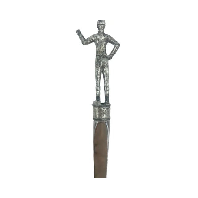 Vintage the "21" Club New York Nyc Restaurant Equestrian Jockey Letter Opener Desk For Sale - Image 10 of 13