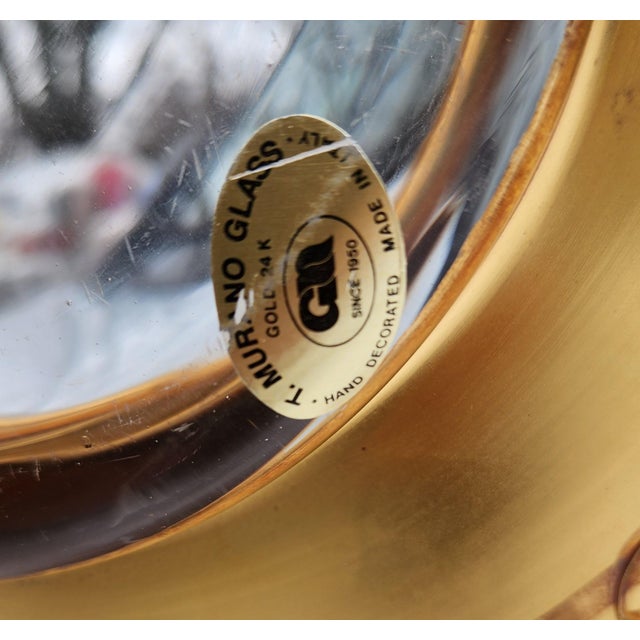 1960s Vintage Tre Fuochi Murano Glass 24k Gold Overlay on Cobalt Blue Glass - Made in Italy For Sale - Image 5 of 14