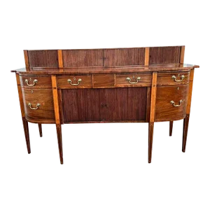 Antique 19th Century George III Scottish Style Mahogany Inlaid Serpentine Front Sideboard